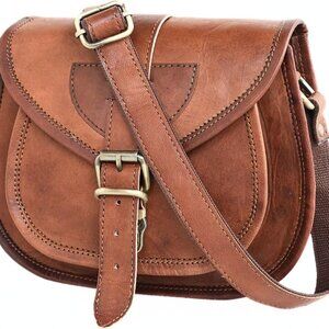 Classic Brown Leather Crossbody Bag
